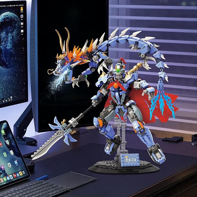 NUTCRACKER Mech Dragon Building Set for Adult Dragon Teng Four Sea — Ying Long Toy Building Set Figure Robot Home Collection Display Model Easter Birthday Gift for Teens Boys Girls 14+ (1318 Pcs