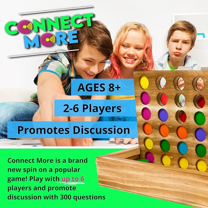Connect More - Social Skills Games and Therapy Games Multiplayer up to 6 Players 4 in a Row Connect Game Fostering Conversation and Relationship Building