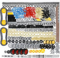 899Pcs Technic Gears and Axles Car Tracks-Tires with Gears-Pins-Shock absorbers - DifferentialsCompatible with Mainstream Building Block Brand Technic Sets