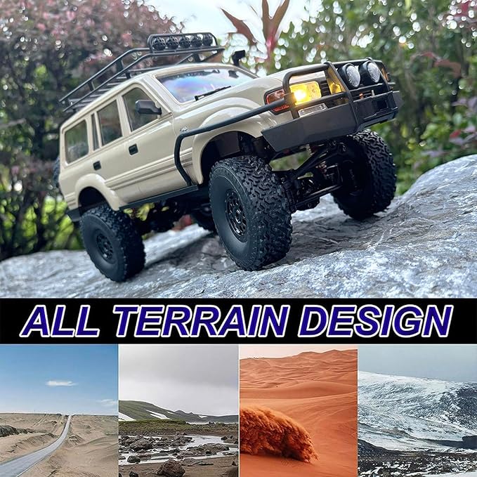 RC Rock Crawler 4x4 RC Truck WPL C54-1 RC Crawler Off Road 1/16 Scale RTR All Terrain Proportional Throttle Steering 2.4Ghz 260 Motor Upgraded Chassis and Counter Rotating Gearbox Adult
