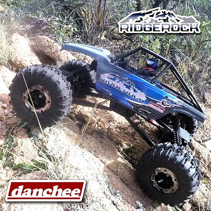 Redcat Racing Danchee Ridgerock 1/10 Scale 4WD Electric RC Rock Crawler – RC Truck RTR with 2.4GHz Radio Dual Motors 4-Wheel Steering USB Charger with RC Crawler Li-ion Battery