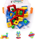 Slyder Set: 60 Pieces 3D Pyramid Building Blocks Geometric Stacking Toys for Kids Ages 4+ - Creative Early Childhood STEM Educational Toys for Preschool Boys and Girls