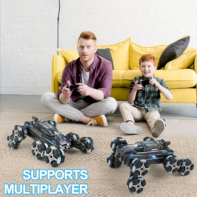 GIAT 8 Wheels Gesture Sensing RC Stunt Car Toy - Birthday Gifts Ideas for Boys Ages 5-7 6-12 8 9 10 11 Years Old Remote Control Off-Road Vehicle with 360-Degree Flips Lights &amp Music