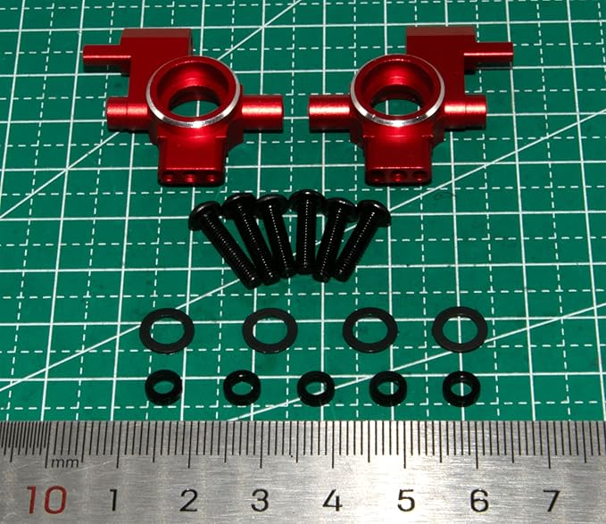 10537 Front Steering Cup Compatible with 1/10 Traxxas 4-Tec Upgrade Drift Ford Mustang Replace Rc Car Aluminum Alloy Part Replace(Red)
