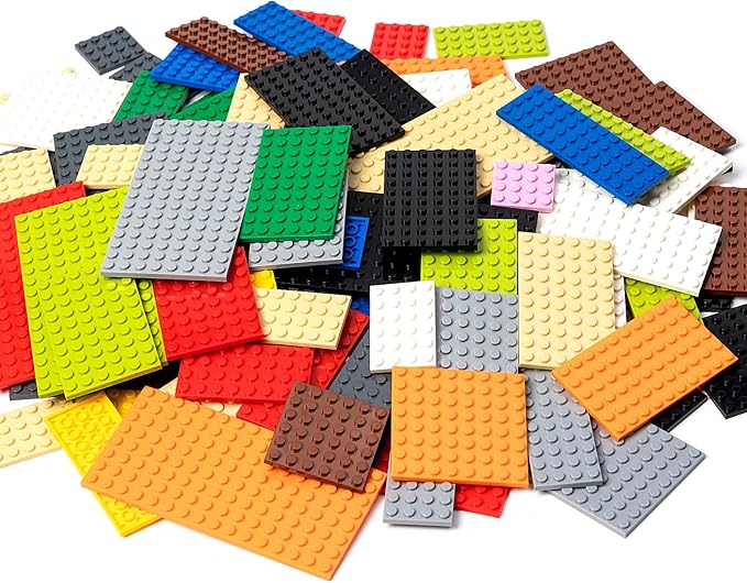 110 Pieces Classic Building Plates 11 Sizes Small Baseplates Multipacks - Compatible with All Major Brands Building Pieces Flat Platform Base for Moc Building 12 Colors