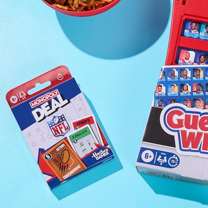 Guess Who? NFL Edition Board Game | Officially Licensed NFL Game for Kids and Families | Ages 6+ | 2 Players | 15 Mins. | Football Games