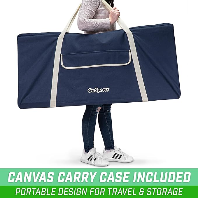 GoSports 4 Foot Width Giant Portable 4 in a Row Game Classic White Finish with Rules and Carry Bag
