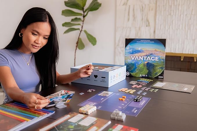 Stonemaier Games: Vantage by Jamey Stegmaier | Cooperatively Explore an Entire Planet from First-Person Perspective | Strategy Board Game for Adults and Family | 1-6 Players 120 Min-180 Min Ages 14+