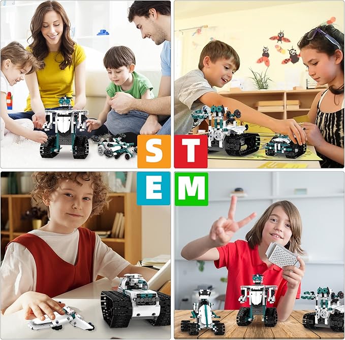 STEM Robot Toys for 8-14 12 in 1 Remote Control Robotics Toys for Kids Programmable Building Robot Kit Birthday Present for Science Educational(469 Pcs)