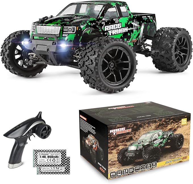 HAIBOXING 1:18 Scale All Terrain RC Car 18859 36 KPH High Speed 4WD Electric Vehicle with 2.4 GHz Remote Control 4X4 Waterproof Off-Road Truck with Two Rechargeable Batteries