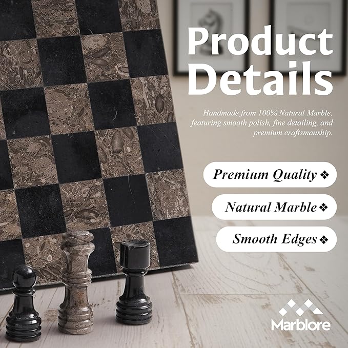 Marble Chess Set 12 Oceanic &amp Black Family Board Games 32 Chess Pieces &amp 2 Extra Queens Travel Chess Set Strategy Board Games for Adults