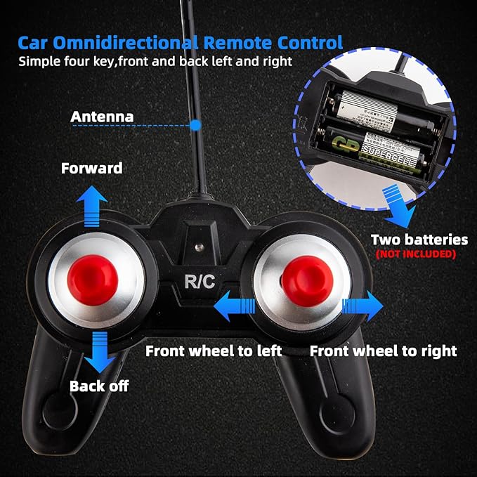 BDTCTK Remote Control 1/24 Ford Mustang Shelby GT500 RC Model Car Toys for 6+ Kids and Adults Blue