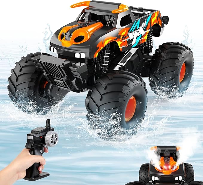 Remote Control Car Monster Truck Toys4WD Waterproof Off-Road RC Cars for All terrian1:16 Amphibious Hobby Pick-up Truck Toy Vehicle Gifts for Boys Girls Presents Age 8 9 10 11 12+
