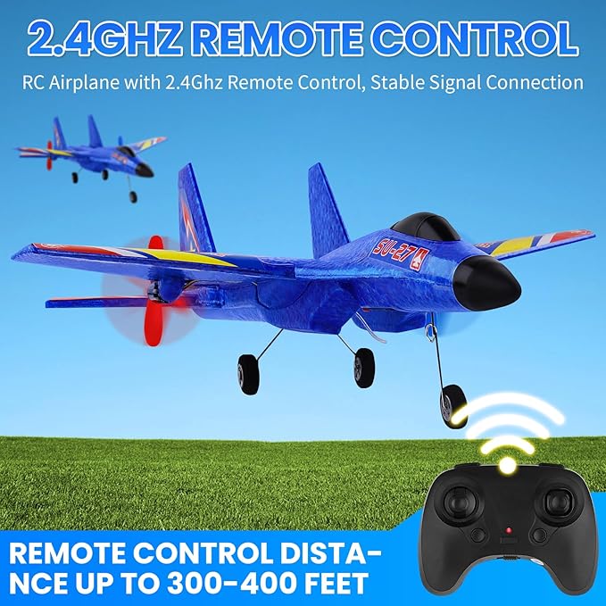 Su27 RC Plane Remote Control Airplane 2.4Ghz Ultra Long Endurance Raptor RC Fighter Jet Toy Airplanes for Kids Beginners Boys Girls