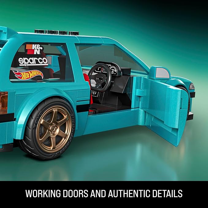 Mattel Brick Shop Hot Wheels 1990 Honda Civic EF Speed Series Custom Building Set with 248 Pieces Realistic Details and Customization Stickers JHF62