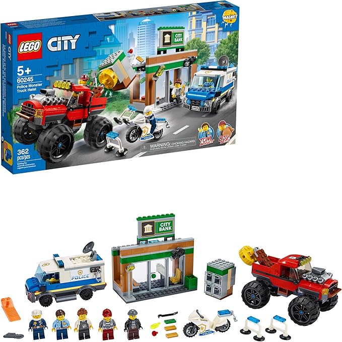 LEGO City Police Monster Truck Heist 60245 Police Toy Cool Building Set for Kids (362 Pieces)
