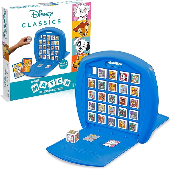 Top Trumps Disney Animals Match Board Game Play with Simba Patch Bambi Dumbo and Thumper educational travel game gift and toy for boys and girls aged 4 plus
