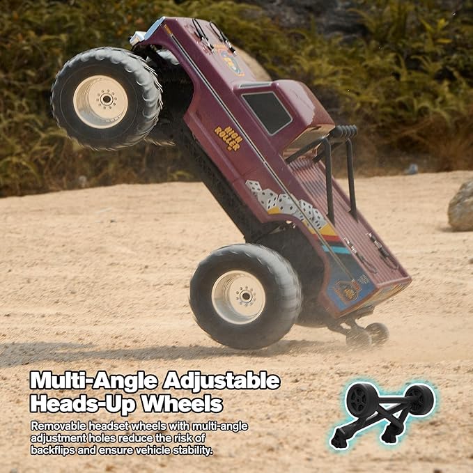 FMS 1/10 Ford F-100 RC Monster Truck RC Crawler RTR 2WD Off-Road Truck with Wheelie Bar High-Torque Motor Hobby Grade Remote Control Car for Adults Black
