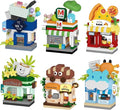 6 Set Street City View Mini House Festival Micro Building Toy Blocks Set for Home Decor Toys Gifts