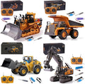 Mudsterz - Mudsterz Construction RC Set of 4 | 2.4GHz RC Construction Vehicles 360° Rotation Excavator Cool Lights Real Sounds Die-Cast Alloy Part | Command the Site Conquer the Dirt (A1+B1+C1+D1)