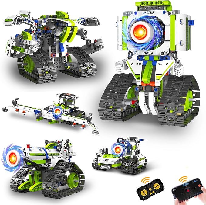 STEM Robot Building Kit Toys for Kids Ages 8-122025 New 5 In1 STEM Toys Robotics Set for Boys Girls337 Pcs Blocks App &amp Remote Control Robot Building Set Science Kit for Kids 8-12