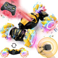 Remote Control Car for Boys 8-12 4WD Gesture Sensing RC Stunt Car 2.4Ghz with Lights Music Sprayer RC Cars for Boys Age 4-7 8-12 Hand-Controlled Cars Toys Birthday Gifts for Kids Girls Yellow
