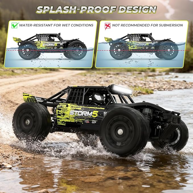 HAIBOXING 1:18 Desert Off-Road RC Truck 18856 RTR Fast 36km/h 4WD Electric Car Splash-Proof Hobby Grade for Kids Beginners and Adults Dual Batteries for Extended Outdoor Fun - Remote Control Toy