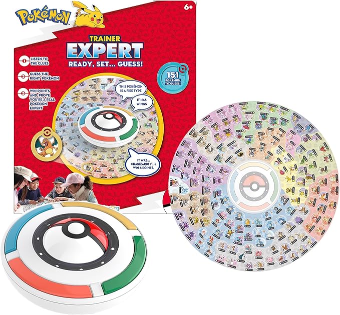Pokemon Trainer Expert - Electronic Guessing Board Game Listen to The Game Master Clues to Identify 151 Different Pokemon Kids Ages 6+ 1-4 Players Brown Box Packaging