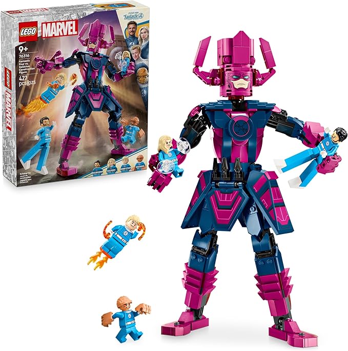 LEGO Marvel Fantastic Four vs. Galactus Construction Figure - Super Hero Building Toy - 4 Minifigures Including The Thing Invisible Woman and Human Torch - Gift for Kids Boys and Girls 9+ 76316