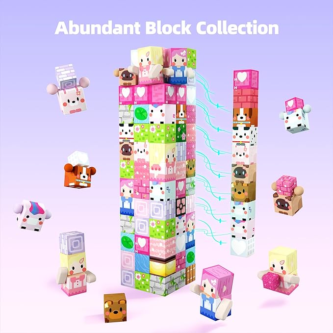 GobiDex 100PCS Magnetic Blocks Kid Building Toys for 3+ Years Old Girls Upgraded STEM Sensory Gifts for Princess Kids Magnets Game for Toddler