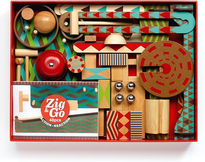 DJECO Zig &amp Go Big Boum Wall Construction Set (48pcs) - Chain Reaction Game for Kids - Fun &amp Creative Activity for Friends &amp Family Educational Toys for Children 8+ Years Girls &amp Boys