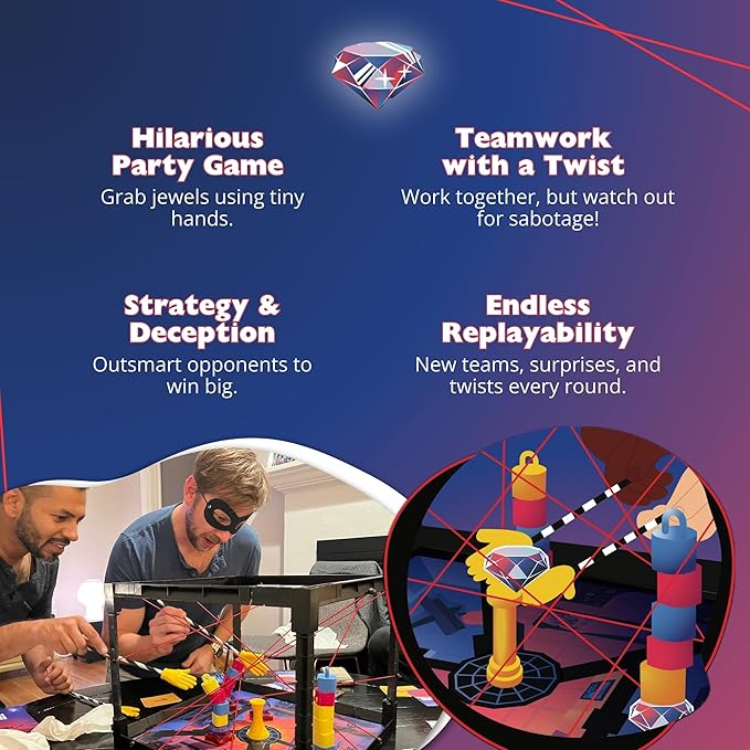Tiny Laser Heist – Hilarious 3D Heist Game Outsmart &amp Negotiate for The Loot Fun Cooperative Board Game for Ages 12+ Perfect for Game Nights &amp Parties 3-6 Players