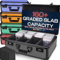 VALUN CARBON FIBER 160+ Slab Graded Card Storage Box (4 ROWS) Durable Sports PSA Card Storage Box - Organizer Slab for Your Collection - For Baseball Football TCG MTG Cards - Top Loader Design