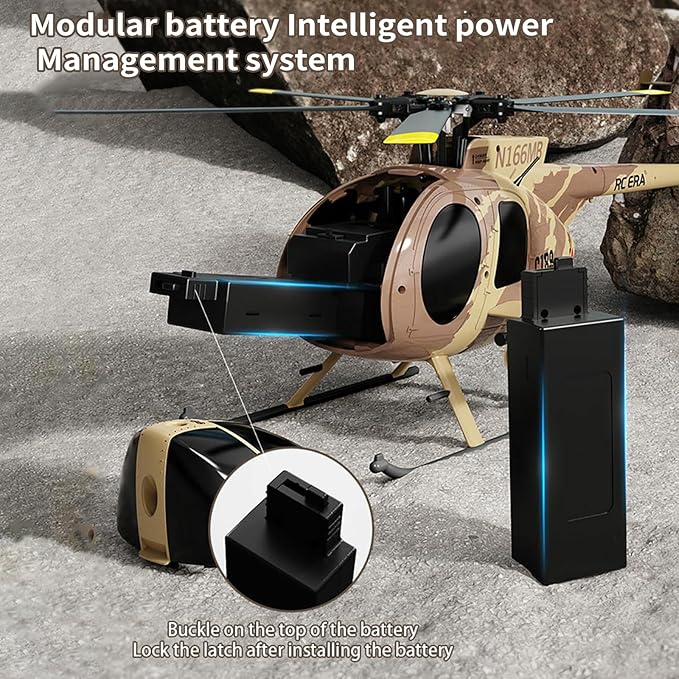 C189 Remote Control Helicopter 2.4G 6CH UAV 1:28 Brushless Motor RC Helicopter Single Blade Flybarless Remote Helicopter RTF with Optical Flow Localization 2 Battery - Red
