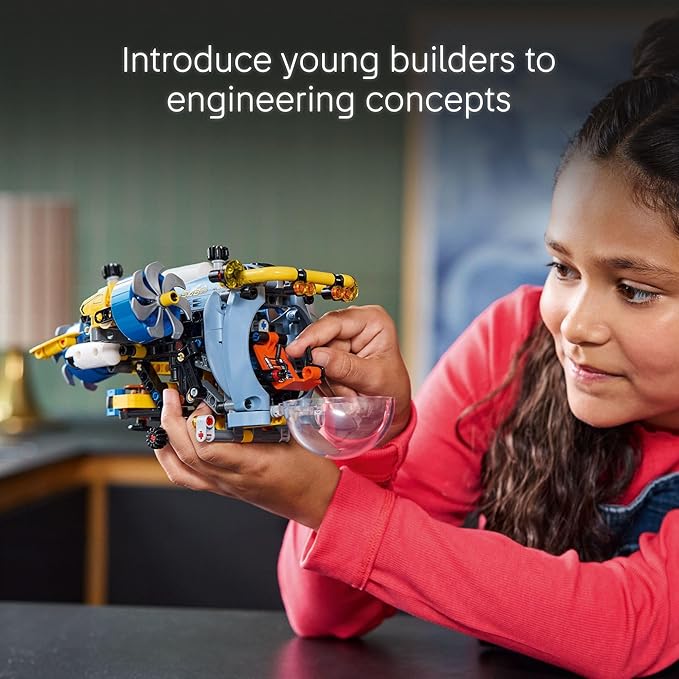 LEGO Technic Deep-Sea Research Submarine Toy - Building Toy for Kids Boys and Girls Ages 9+ - Creative and Unique Gift Idea for Birthdays - Movable Propellers and More - 42201
