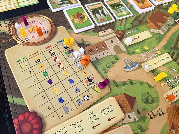 Stonemaier Games: Viticulture: Bordeaux Expansion by Jamey Stegmaier | Add to Viticulture (Base Game) | A New Board Featuring Updated Graphics Layout and New Mechanism | 1-6 Players 90 Mins
