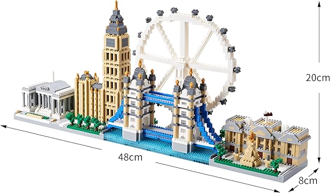 Architecture Series Mini Bricks for Adults and Teens London Skyline Collection 3430 PCSMicro Mini Blocks Set Model KitLandmark Model