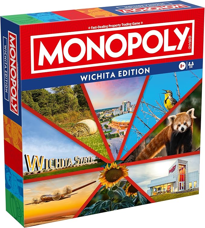 Monopoly Board Game – Wichita KS Edition: 2-6 Players Family Board Games for Kids and Adults Board Games for Kids 8 and Up Great for Game Night