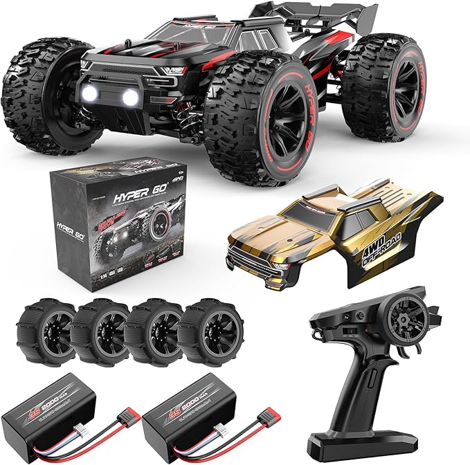HYPER GO H14BM V3 1/14 Brushless RC Cars for Adults Fast 50 mph RC Trucks 4X4 Offroad Waterproof Electric Powered High Speed RC Car Fast Extreme RC Truggy with 3S Battery for Snow Sand