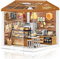 LED Building Blocks for Adults 1:24 DIY Miniature Dollhouse Kits with Roof &amp Dustproof Cover Tiny House Toy Building Sets for Kids Ages 8-12-15 Birthday Hobbies Gift for Men Women Boy Girl