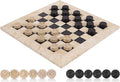 Marble Checkers Set 15 Inch Handmade Travertine &amp Black Checkers Board Game with Checker Pieces - Board Games for Adults Game Table Accessories Gifts &amp Home Décor