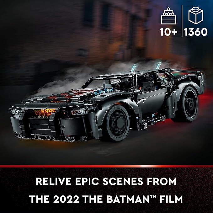 LEGO Technic The Batman – Batmobile 42127 Model Car Building Toy 2022 Movie Set Superhero Gifts for Kids and Teen Fans with Light Bricks