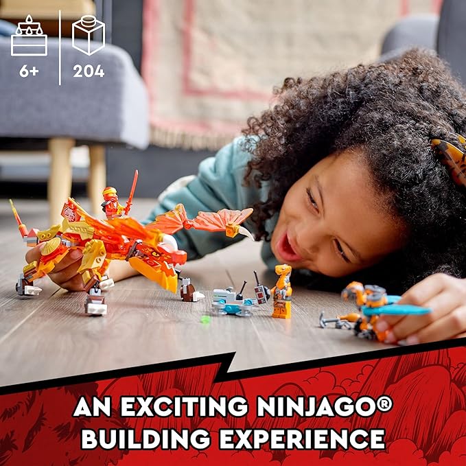 LEGO NINJAGO Kai’s Fire Dragon EVO Toy 71762 for Kids with Cobra &amp Boa Snake Warrior Figures and Kai Minifigure Collectible Mission Banner Series