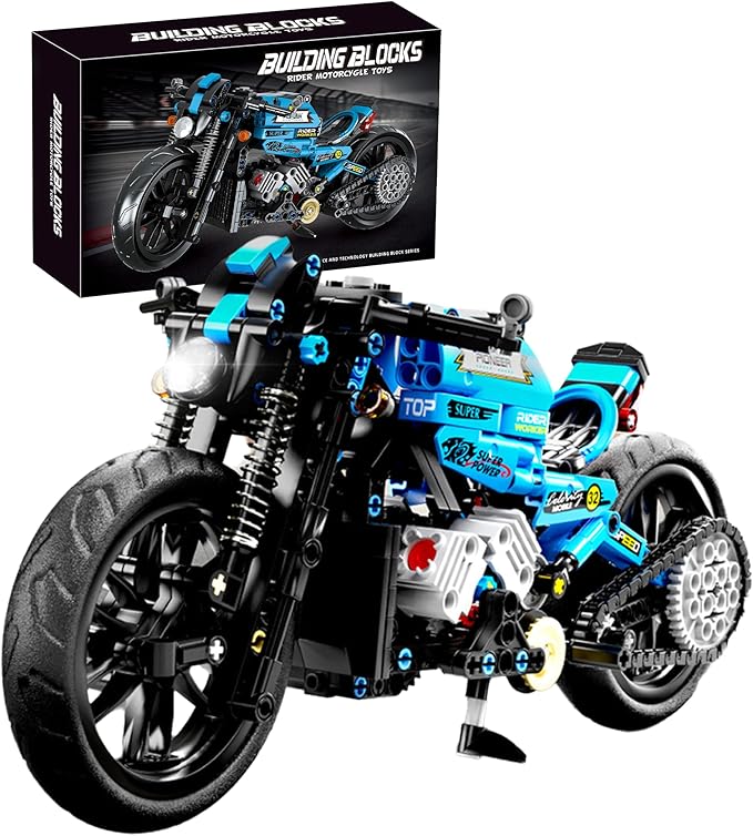 Techno-Mechanical Motorcycle Building Blocks Set STEM Education Learning Toys Creative DIY lego Racing Blocks Collectible Models Surprise Gift for Children 8-14 Years Old 469 Pcs