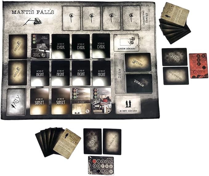 Mantis Falls Board Game – Deep Strategy Hidden Traitor Game for 2–3 Players Psychological Deduction &amp Betrayal 60–90 Minutes Ages 14+ Premium Card Quality Plastic-Free Components