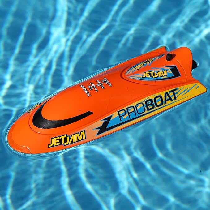 Horizon Hobby Pro Boat RC Jet Jam V2 12 Self-Righting Pool Racer Brushed RTR Batteries for Transmitter Not Included Orange PRB08031V2T1
