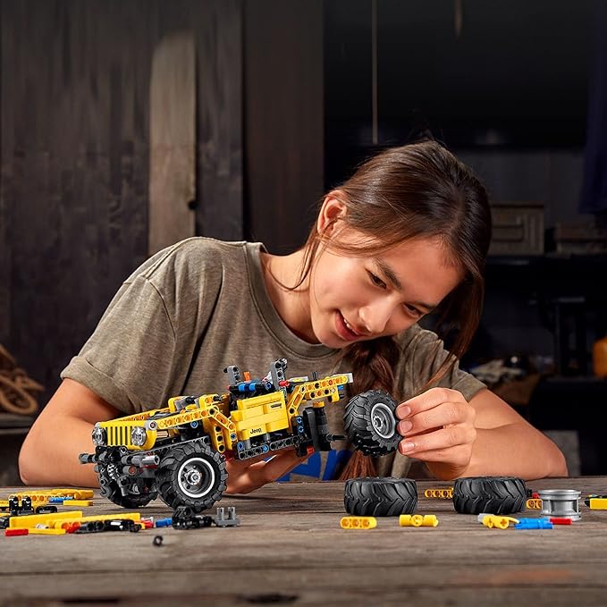 LEGO Technic Jeep Wrangler 4x4 Toy Car 42122 Model Building Kit - All Terrain Off Roader SUV Set Authentic and Functional Design STEM Birthday Gift Idea for Kids Boys and Girls Ages 9+