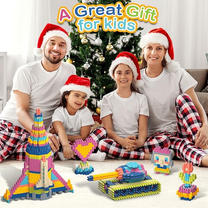 Tigerhu Kids 1120pcs Building Blocks Set Educational STEM Building Toy Construction Block Toys Set Learning Playset Kit for Boys Girls Child Brain Development Preschool Kindergarten Toy Age 3+