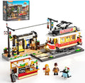 Heritage Tram and Station Lighting Building-Bricks Set - 1274 Pcs City Streetcar Modular Collection Old Town Downtown Display Model for Adults &amp Teens &amp Tram Enthusiasts