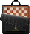 A&ampA 17.25 Professional Wooden Chess Board with Storage Bag/Mahogany &amp Maple Inlaid / 1.75 Squares w/o Notation